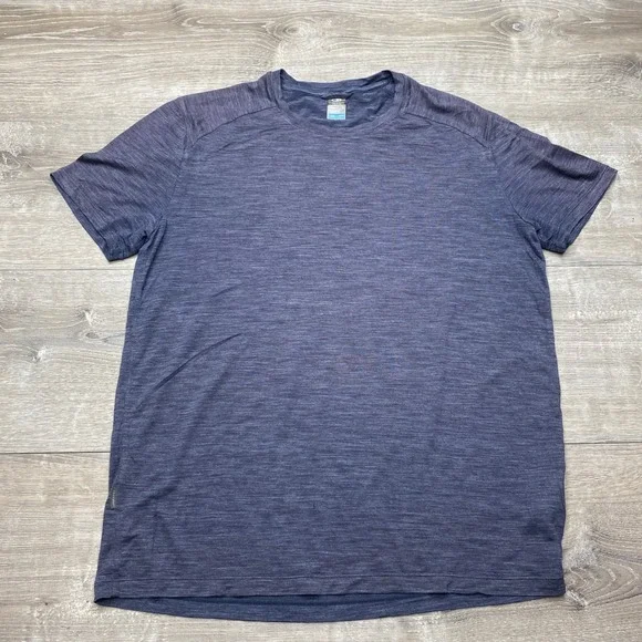 Icebreaker Shirt Cool-Lite Mens Large Purple Merino Wool Blend Short Sleeve Tee - Picture 1 of 10